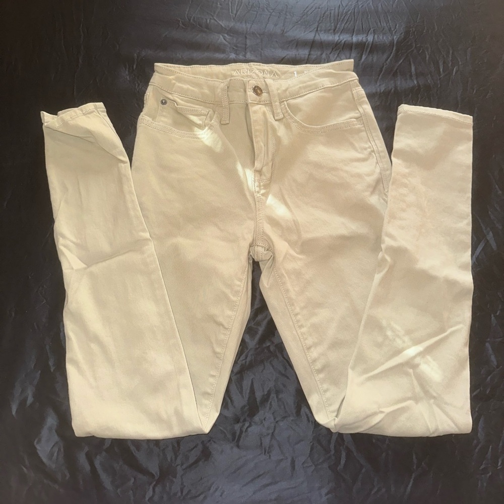 Hi-rise skinny khaki pants